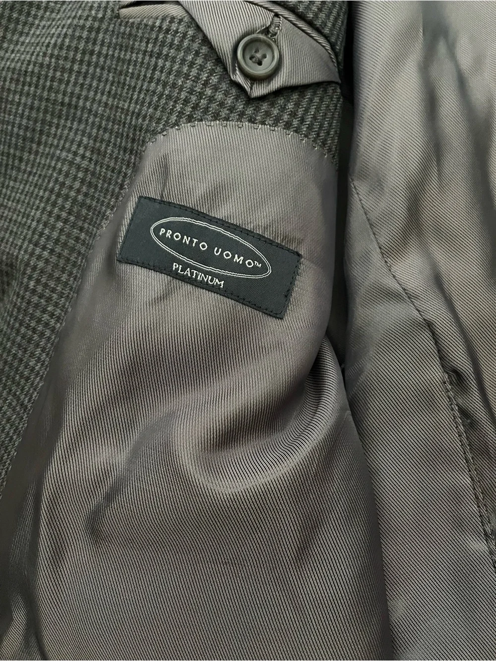 Pronto Uomo Dark Charcoal Textured Two-Button Sport Coat